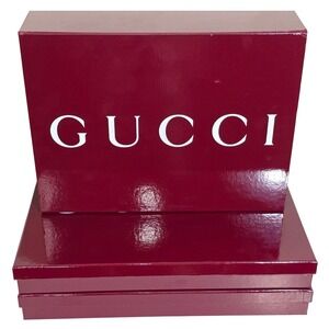 Gucci Storage Boxes Set of 3 Burgundy Maroon Glossy Magnetic Closure